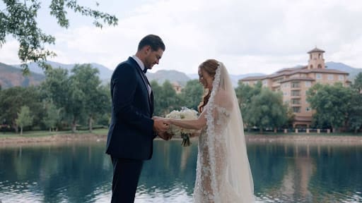 Shea and Brad getting married at Lakeside Terrace in Colorado Springs, Colorado